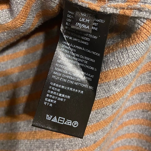 Anthropologie Grey Orange Striped Wide Neck Elise Ribbed Tunic Medium - Picture 9 of 10